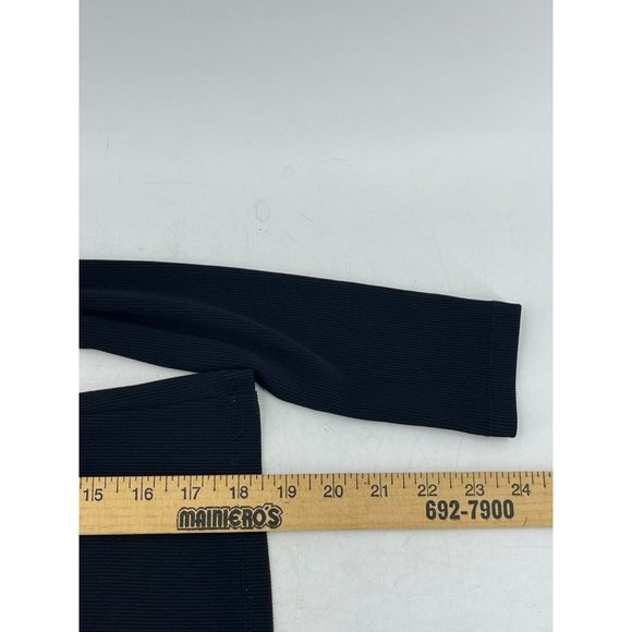 Zara Collection Women's Knit Open V Neck Long Sleeve Black Crop Top Shirt Size S - Picture 9 of 10